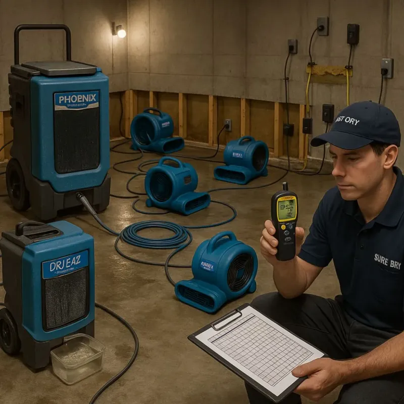 Structural Drying and Dehumidification process in Northbrook, OH